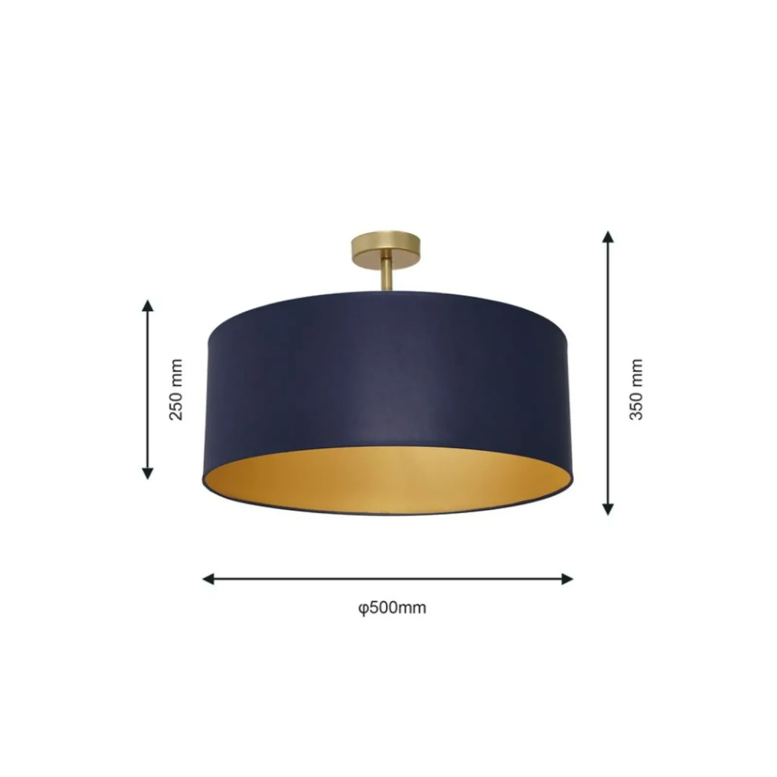 Sklep Kaja Granatowo-złota lampa sufitowa, abażur MLP6457 z serii BEN | Kaja Oświetlenie Shop