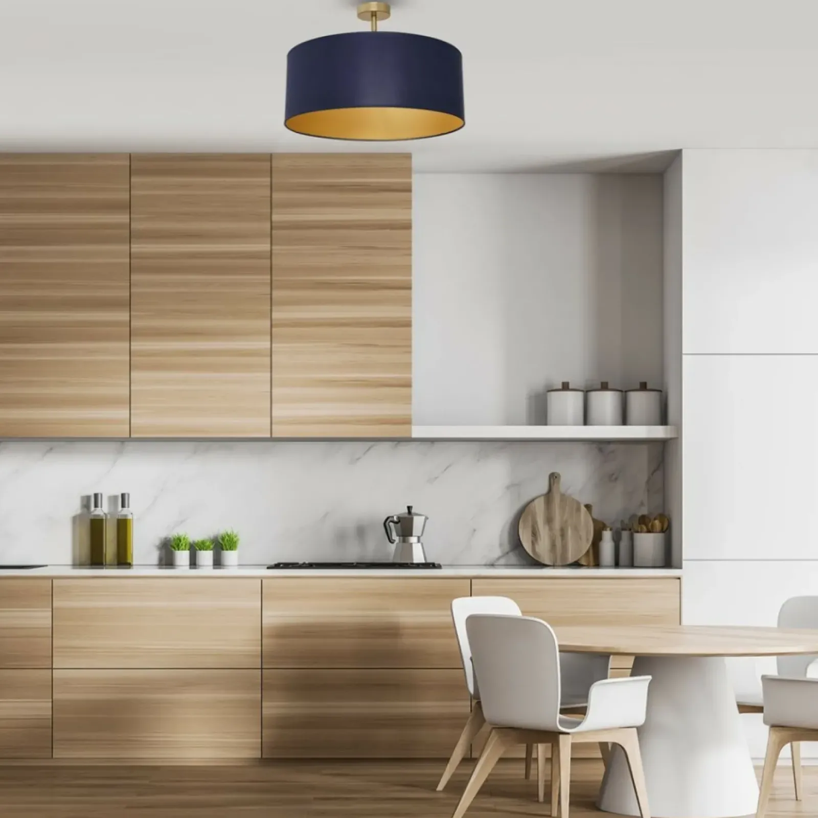 Sklep Kaja Granatowo-złota lampa sufitowa, abażur MLP6457 z serii BEN | Kaja Oświetlenie Shop