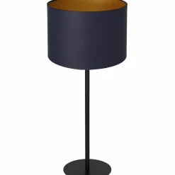 Sklep Kaja Granatowo-złota lampka stołowa z abażurem LX 3573 z serii ARDEN | Kaja* Lampki Stołowe Z Abażurem|Tradycyjne Lampki Stołowe