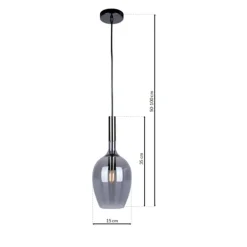 Sklep Kaja Gustowna lampa wisząca z grafitowym kloszem ML8813 z serii LUGANO | Kaja Oświetl Shop