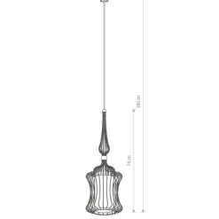 Sklep Kaja Gustowna regulowana lampa wisząca z kloszem 8870 | Kaja Oświetlenie czarny New