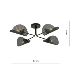 Sklep Kaja Industrialna, czarna lampa sufitowa 1171/4 GOMEZ | Kaja Oświetlenie Hot