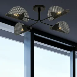 Sklep Kaja Industrialna, czarna lampa sufitowa 1171/4 GOMEZ | Kaja Oświetlenie Hot