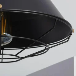 Sklep Kaja Industrialna, czarna lampa wisząca ABR-RRP-C-E27 RETRO | Kaja czarny Best Sale