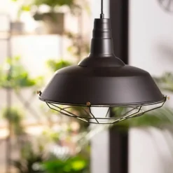 Sklep Kaja Industrialna, czarna lampa wisząca ABR-RRP-C-E27 RETRO | Kaja czarny Best Sale