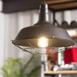 Sklep Kaja Industrialna, czarna lampa wisząca ABR-RRP-C-E27 RETRO | Kaja czarny Best Sale