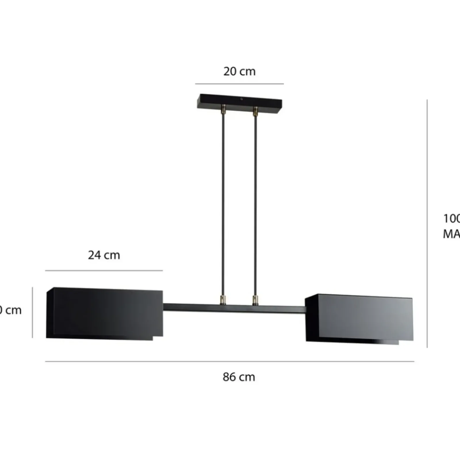 Sklep Kaja Industrialna, dwukierunkowa, czarna lampa wisząca 633/2 TOLOS | Kaja Cheap