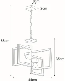 Sklep Kaja Industrialna, geometryczna lampa wisząca K-4036 LAVAYA | Kaja czarny Flash Sale