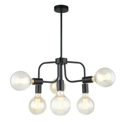 Sklep Kaja Industrialna lampa bez kloszy MDM-3678/6 BK KRISTY | Kaja Oświetlenie Discount