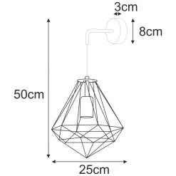 Sklep Kaja Industrialna lampa ścienna do sypialni K-4008 MARKO | Kaja Oświetlenie* Kinkiety Druciane