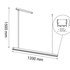 Sklep Kaja Industrialna lampa nad stół 120cm 3000K ANT 1849 HIATE | Kaja Online