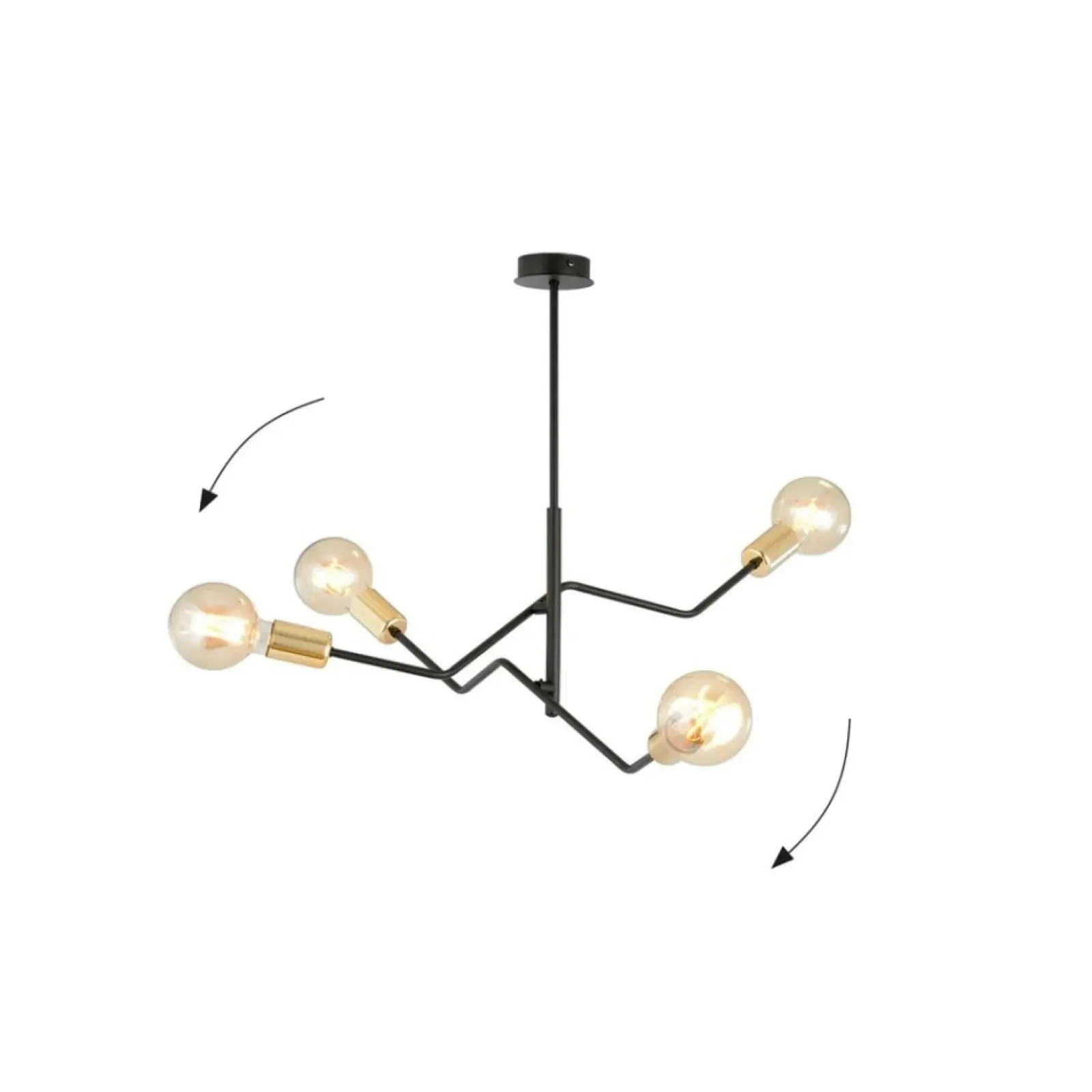 Sklep Kaja Industrialna lampa sufitowa ze złotymi oprawkami 1125/4 BOLT | Kaja czarny Online