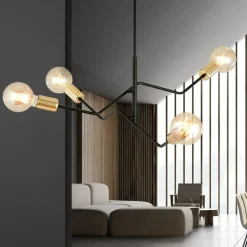 Sklep Kaja Industrialna lampa sufitowa ze złotymi oprawkami 1125/4 BOLT | Kaja czarny Online