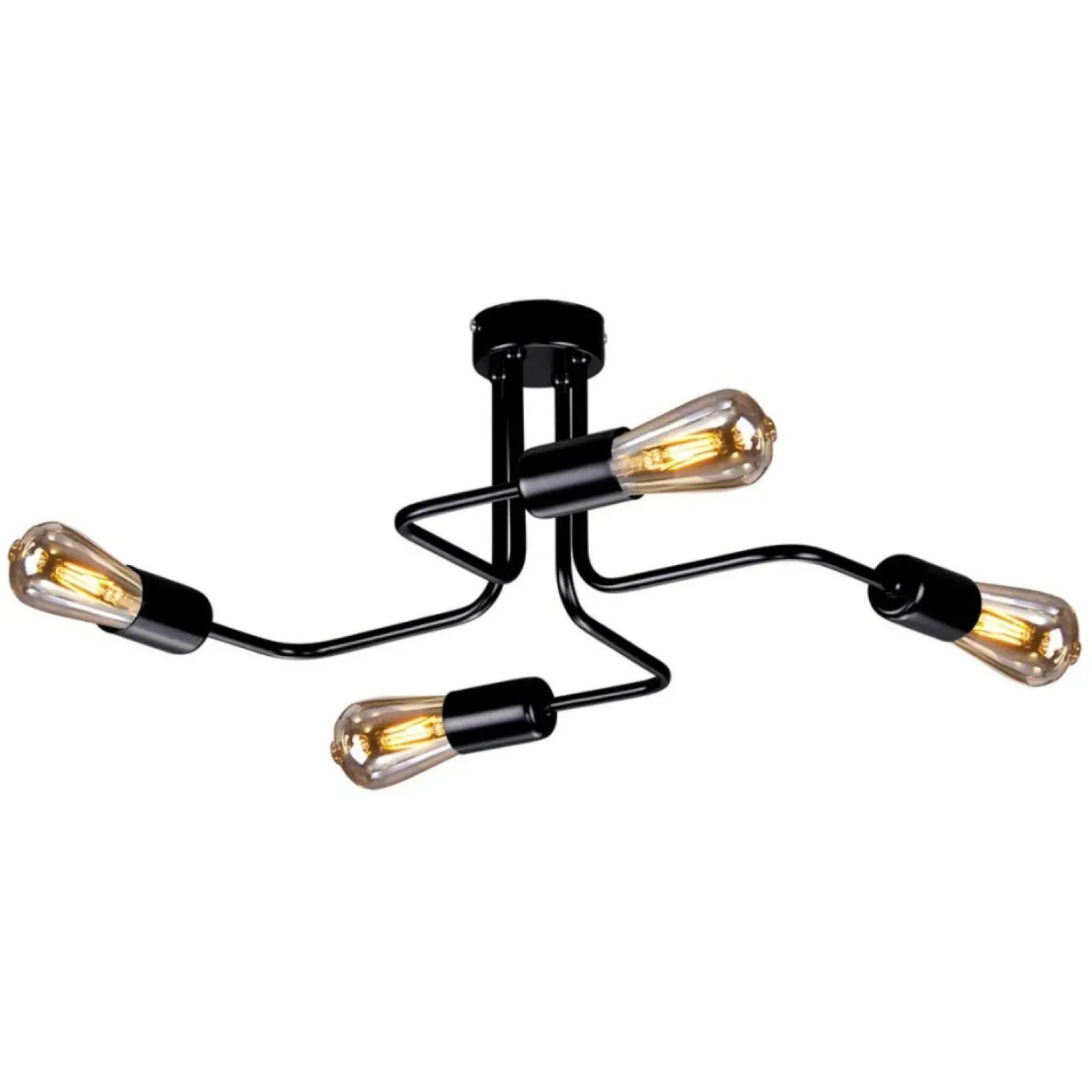 Sklep Kaja Industrialna lampa sufitowa bez kloszy K-3892 SKADI | Kaja Oświetlenie czarny Discount