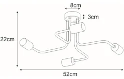 Sklep Kaja Industrialna lampa sufitowa bez kloszy K-3892 SKADI | Kaja Oświetlenie czarny Discount