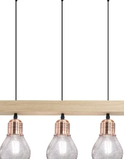 Sklep Kaja Industrialna lampa wisząca z drewnem 1998/3 WD EDISON | Kaja Cheap