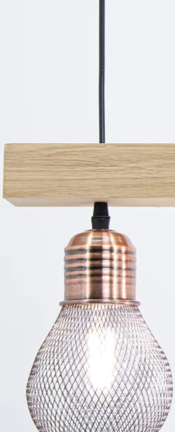 Sklep Kaja Industrialna lampa wisząca z drewnem 1998/3 WD EDISON | Kaja Cheap
