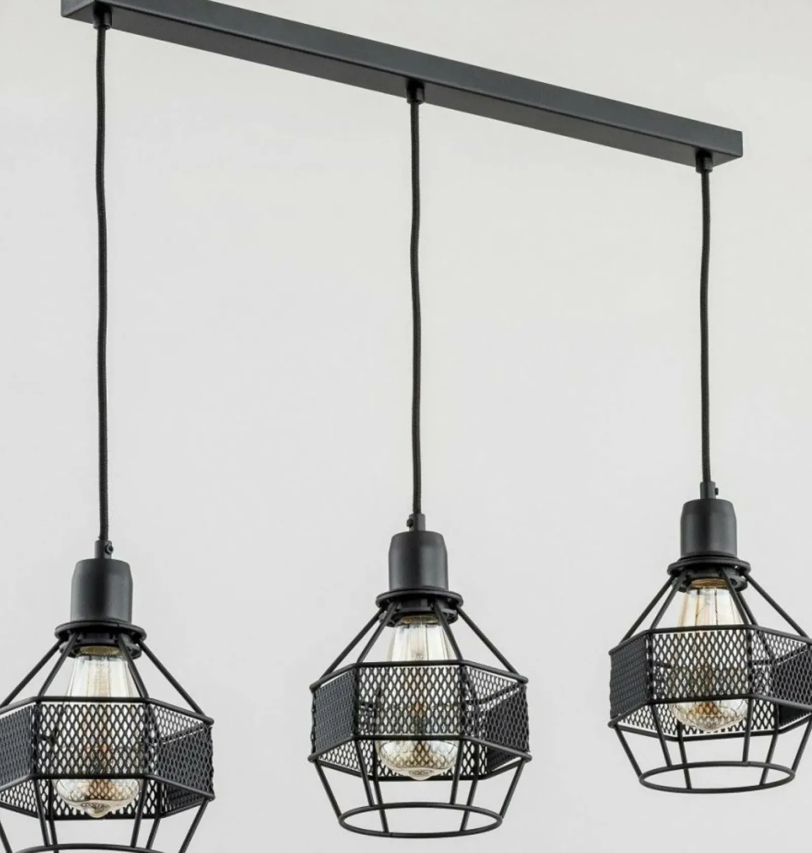Sklep Kaja Industrialna lampa wisząca, 3 druciane klosze AL 61001 | Kaja New