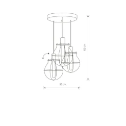 Sklep Kaja Industrialna lampa wisząca na okrągłej podstawie 9740 | Kaja czarny Cheap