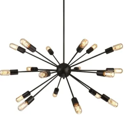Sklep Kaja Industrialna lampa wisząca na 18 żarówek E27 AZ1657 ORBIT | Kaja czarny Store