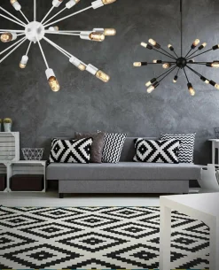 Sklep Kaja Industrialna lampa wisząca na 18 żarówek E27 AZ1657 ORBIT | Kaja czarny Store