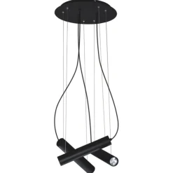 Sklep Kaja Industrialna lampa wisząca z tubami K-4401 MILE BLACK | Kaja czarny Discount