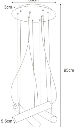 Sklep Kaja Industrialna lampa wisząca z tubami K-4401 MILE BLACK | Kaja czarny Discount