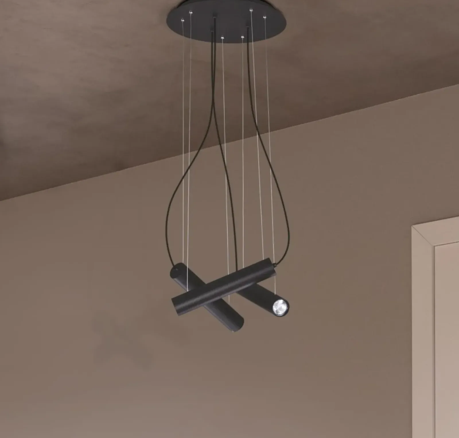 Sklep Kaja Industrialna lampa wisząca z tubami K-4401 MILE BLACK | Kaja czarny Discount