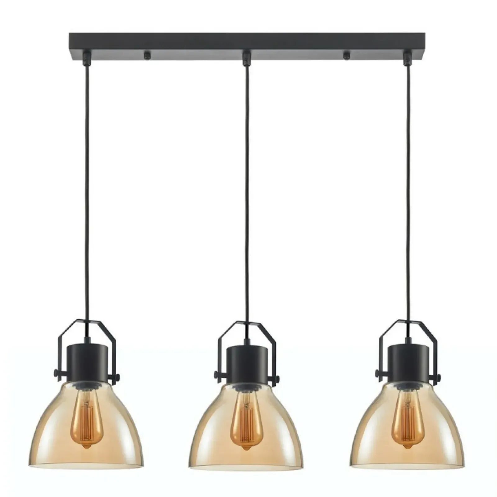 Sklep Kaja Industrialna lampa wisząca do kuchni PND-22371-3-BK+AMB DARLENA Outlet