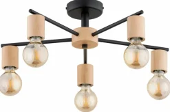 Sklep Kaja Industrialna lampa z drewnianymi oprawkami AL 63158 z serii ARICO | Kaja Oświetl Best