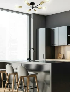 Sklep Kaja Industrialna lampa z odsłoniętymi żarówkami 36-01245 z serii CRESPILO złoty Fashion