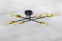 Sklep Kaja Industrialna lampa z odsłoniętymi żarówkami 36-01245 z serii CRESPILO złoty Fashion