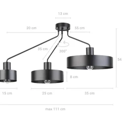 Sklep Kaja Industrialna, metalowa lampa sufitowa do salonu SIG 31533 JUMBO czarny Store