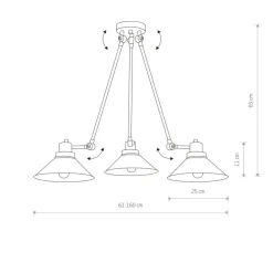 Sklep Kaja Industrialna, regulowana, czarna lampa sufitowa 9142 | Kaja czarny Shop