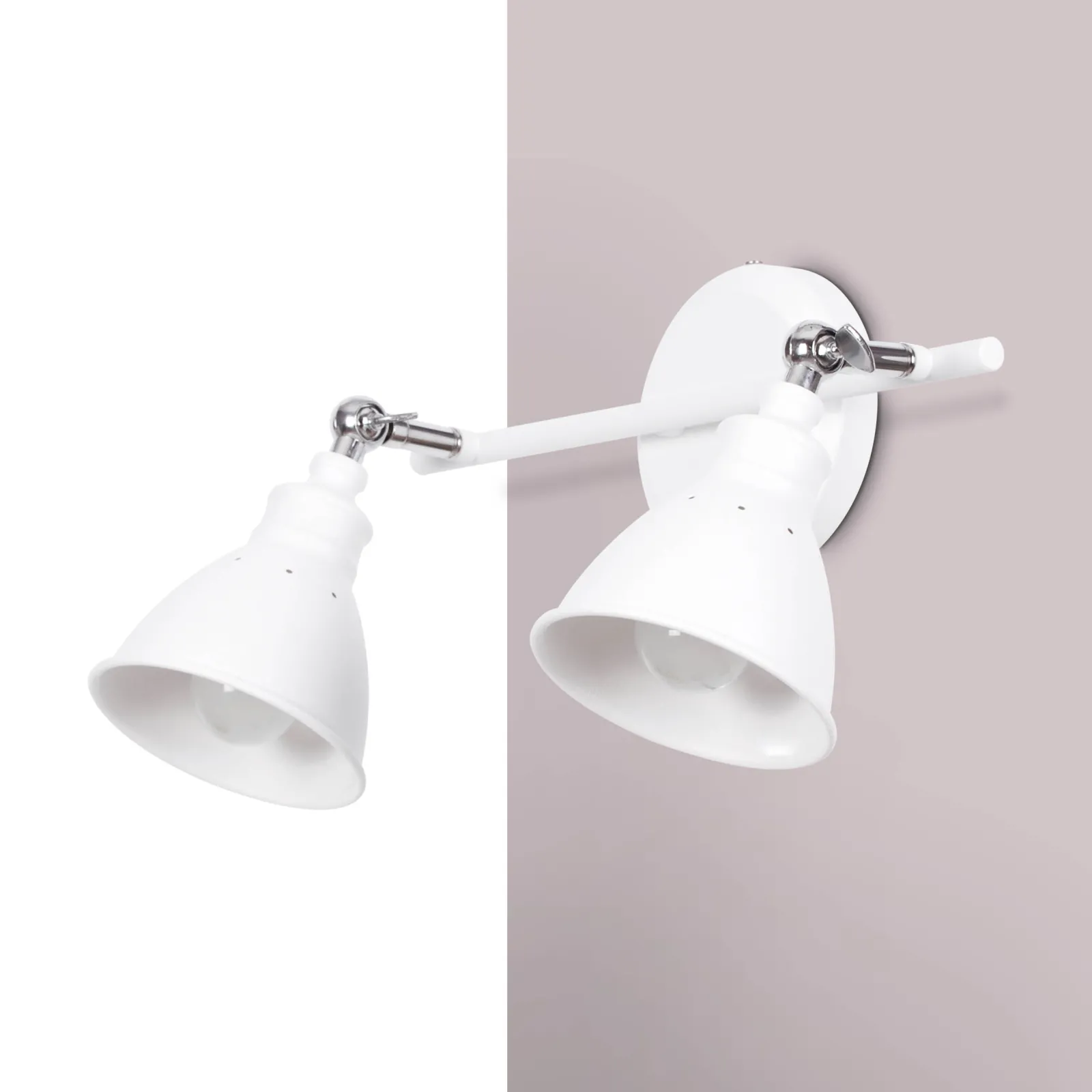 Sklep Kaja Industrialny kinkiet K-8005-2 WH WATSO WHITE | Kaja Oświetlenie* Reflektory Sufitowe Podłużne - Na Listwie