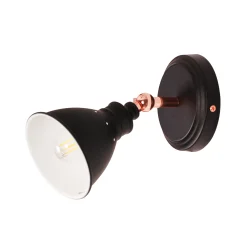 Sklep Kaja Industrialny reflektor ścienny K-8005W-1 BK WATSO BLACK | Kaja* Kinkiety Z Regulacją Ustawienia