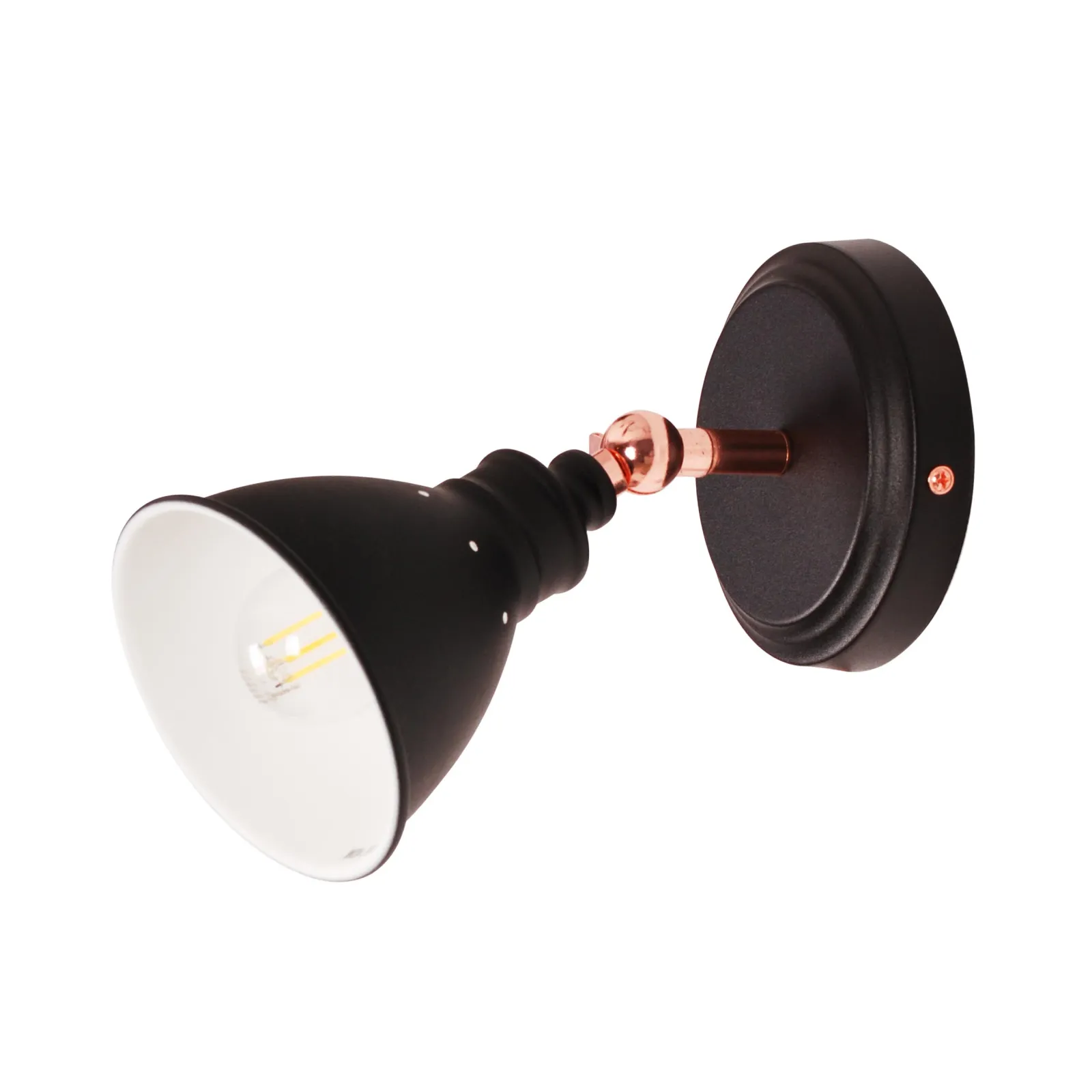 Sklep Kaja Industrialny reflektor ścienny K-8005W-1 BK WATSO BLACK | Kaja* Kinkiety Z Regulacją Ustawienia