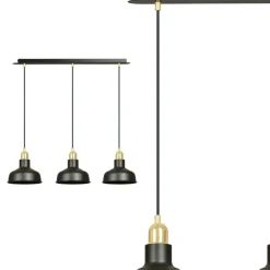 Sklep Kaja Industrialny zwis ze złotymi dodatkami 1042/3 IBOR | Kaja Oświetlenie czarny Outlet