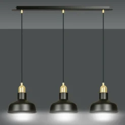 Sklep Kaja Industrialny zwis ze złotymi dodatkami 1042/3 IBOR | Kaja Oświetlenie czarny Outlet