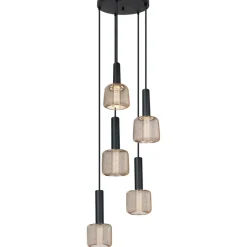 Sklep Kaja Kaskada czarno-złotych lamp ledowych MX P0439 MESH | Kaja Oświetlenie Best