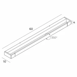 Sklep Kaja Kinkiet LED 60cm do łazienki nad lustro MX W0309 FLINK | Kaja* Lampy Led|Lampy Do Łazienki