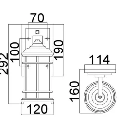 Sklep Kaja Kinkiet, teksturowana czerń FE-LIGHTHOUSE2-S-BLK z serii LIGHTHOUSE* Kinkiety Ogrodowe