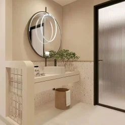 Sklep Kaja Kinkiet w kształcie koła 90cm do łazienki LP-999/1W L WH MIRROR* Lampy Led