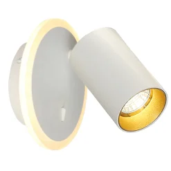Sklep Kaja Kinkiet z tubą i ledem na tarczy LP-0612/1WS WH PARMA | Kaja* Lampy Led