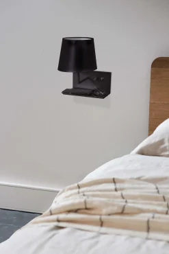 Sklep Kaja Kinkiet z USB, włącznikiem i półeczką K-4766 ESSEO | Kaja Oświetlenie* Kinkiety Z Abażurem