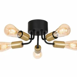 Sklep Kaja Klasyczna, czarno-złota lampa bez kloszy LX 1062 BRENDA | Kaja Outlet