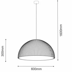 Sklep Kaja Klasyczna, kopułowa lampa wisząca 60x30cm ANT 5025 GANDRA | Kaja Sale