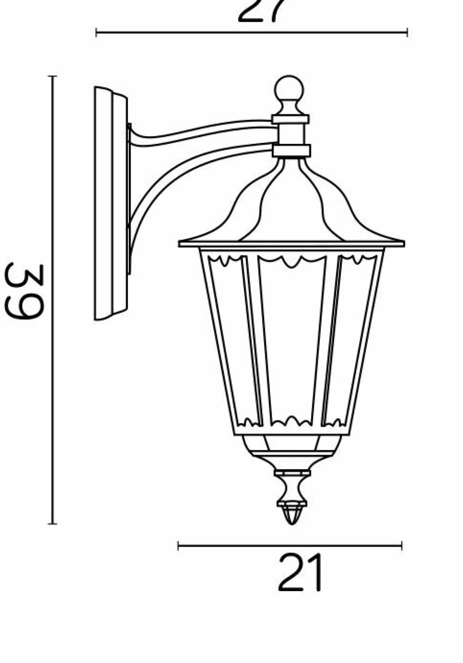 Sklep Kaja Klasyczna lampa ścienna, elewacyjna K 3012/1/M z serii RETRO MIDI | Kaja Oświetl* Kinkiety Ogrodowe
