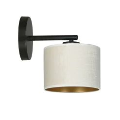 Sklep Kaja Klasyczna lampa ścienna z biało-złotym abażurem 1052/K1 HILDE | Kaja* Kinkiety Tradycyjne