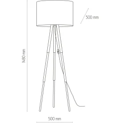 Sklep Kaja Klasyczna lampa stojąca drewniany trójnóg TK 5286 TOKYO | Kaja* Lampy Podłogowe Z Abażurem